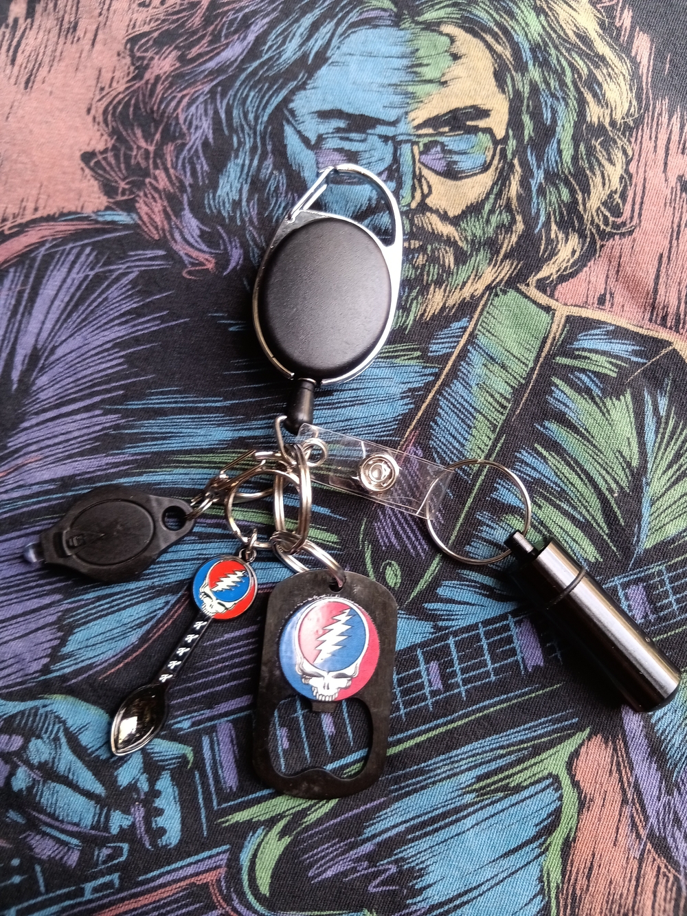 GD Black Stealie Tour Kit Clip On Light, Glow Spoon, Bottle Opener, Container